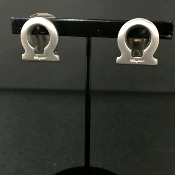 Salvatore Ferragamo Gancini Silver Tone Clip-on Earrings (EUC)🤍🩶🤍 - Picture 1 of 6